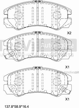 Trevi Automotive PF1004 - Əyləc altlığı dəsti, əyləc diski furqanavto.az