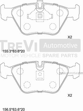 Trevi Automotive PF1019 - Əyləc altlığı dəsti, əyləc diski furqanavto.az