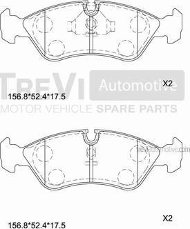 Trevi Automotive PF1016 - Əyləc altlığı dəsti, əyləc diski furqanavto.az