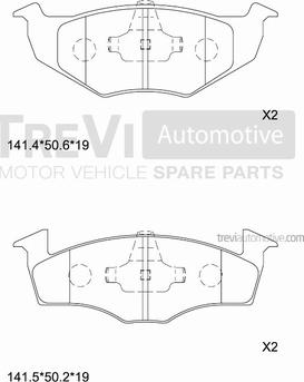 Trevi Automotive PF1013 - Əyləc altlığı dəsti, əyləc diski furqanavto.az