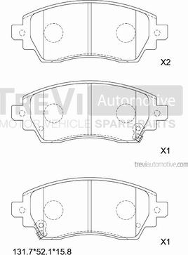 Trevi Automotive PF1080 - Əyləc altlığı dəsti, əyləc diski furqanavto.az