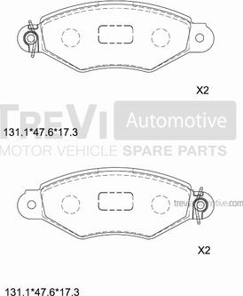 Trevi Automotive PF1039 - Əyləc altlığı dəsti, əyləc diski furqanavto.az