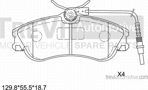 Trevi Automotive PF1033 - Əyləc altlığı dəsti, əyləc diski furqanavto.az