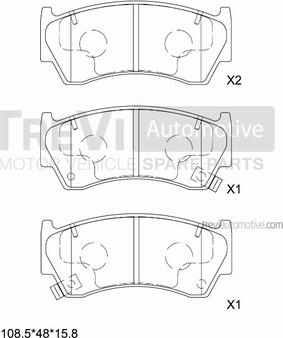 Trevi Automotive PF1024 - Əyləc altlığı dəsti, əyləc diski furqanavto.az