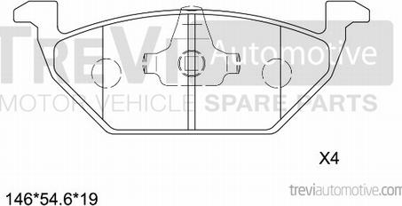 Trevi Automotive PF1026 - Əyləc altlığı dəsti, əyləc diski furqanavto.az