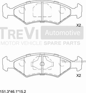 Trevi Automotive PF1021 - Əyləc altlığı dəsti, əyləc diski furqanavto.az