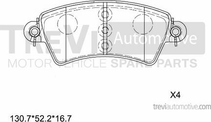 Trevi Automotive PF1075 - Əyləc altlığı dəsti, əyləc diski furqanavto.az