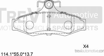 Trevi Automotive PF1070 - Əyləc altlığı dəsti, əyləc diski furqanavto.az