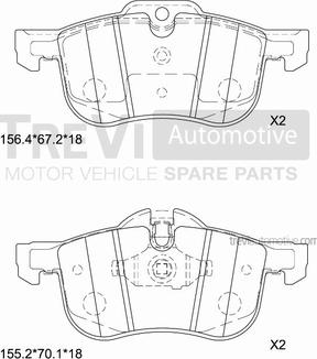 Trevi Automotive PF1073 - Əyləc altlığı dəsti, əyləc diski furqanavto.az