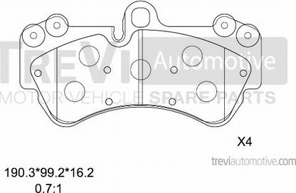 Trevi Automotive PF1195 - Əyləc altlığı dəsti, əyləc diski furqanavto.az