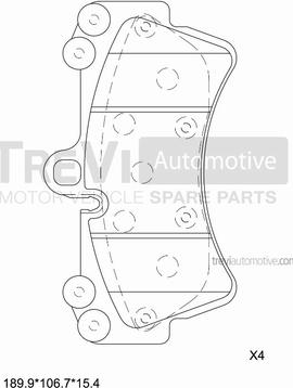 Trevi Automotive PF1196 - Əyləc altlığı dəsti, əyləc diski furqanavto.az