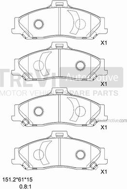 Trevi Automotive PF1149 - Əyləc altlığı dəsti, əyləc diski furqanavto.az