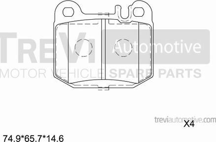 Trevi Automotive PF1142 - Əyləc altlığı dəsti, əyləc diski furqanavto.az