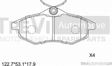 Trevi Automotive PF1159 - Əyləc altlığı dəsti, əyləc diski furqanavto.az