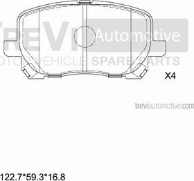 Trevi Automotive PF1151 - Əyləc altlığı dəsti, əyləc diski furqanavto.az