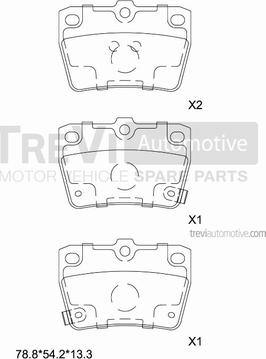 Trevi Automotive PF1153 - Əyləc altlığı dəsti, əyləc diski furqanavto.az