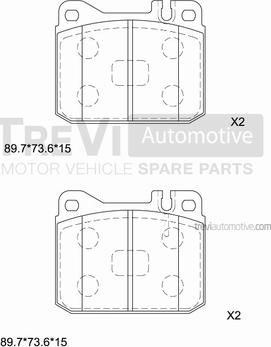 Trevi Automotive PF1105 - Əyləc altlığı dəsti, əyləc diski furqanavto.az