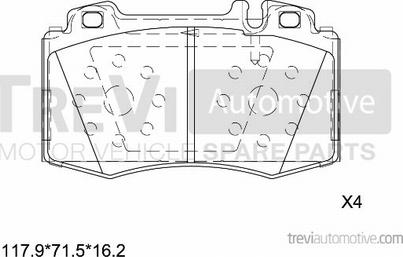 Trevi Automotive PF1102 - Əyləc altlığı dəsti, əyləc diski furqanavto.az