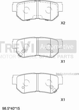 Trevi Automotive PF1189 - Əyləc altlığı dəsti, əyləc diski furqanavto.az