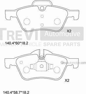 Trevi Automotive PF1134 - Əyləc altlığı dəsti, əyləc diski furqanavto.az