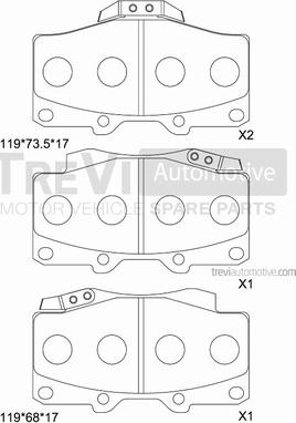 Trevi Automotive PF1137 - Əyləc altlığı dəsti, əyləc diski furqanavto.az