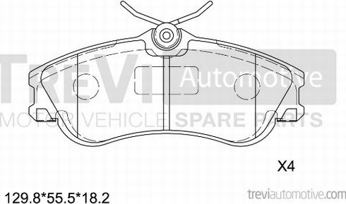 Trevi Automotive PF1126 - Əyləc altlığı dəsti, əyləc diski furqanavto.az