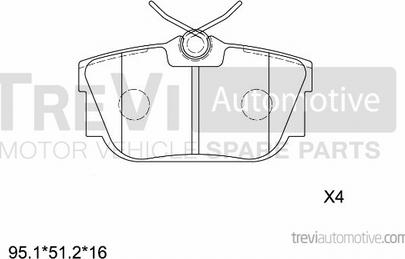 Trevi Automotive PF1128 - Əyləc altlığı dəsti, əyləc diski furqanavto.az