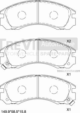 Trevi Automotive PF1341 - Əyləc altlığı dəsti, əyləc diski furqanavto.az