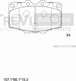 Trevi Automotive PF1348 - Əyləc altlığı dəsti, əyləc diski furqanavto.az