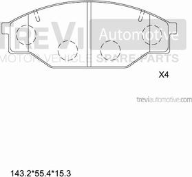 Trevi Automotive PF1351 - Əyləc altlığı dəsti, əyləc diski furqanavto.az