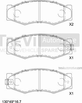 Trevi Automotive PF1352 - Əyləc altlığı dəsti, əyləc diski furqanavto.az