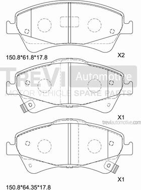 Trevi Automotive PF1369 - Əyləc altlığı dəsti, əyləc diski furqanavto.az