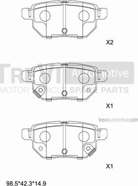 Trevi Automotive PF1365 - Əyləc altlığı dəsti, əyləc diski furqanavto.az