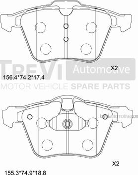 Trevi Automotive PF1305 - Əyləc altlığı dəsti, əyləc diski furqanavto.az