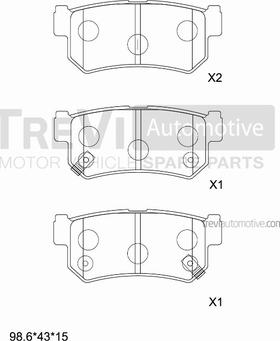 Trevi Automotive PF1318 - Əyləc altlığı dəsti, əyləc diski furqanavto.az