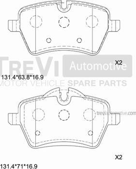 Trevi Automotive PF1389 - Əyləc altlığı dəsti, əyləc diski furqanavto.az