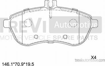 Trevi Automotive PF1337 - Əyləc altlığı dəsti, əyləc diski furqanavto.az