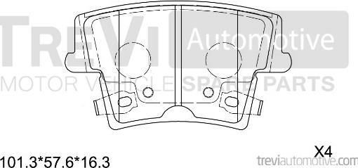 Trevi Automotive PF1326 - Əyləc altlığı dəsti, əyləc diski furqanavto.az