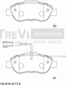 Trevi Automotive PF1320 - Əyləc altlığı dəsti, əyləc diski furqanavto.az