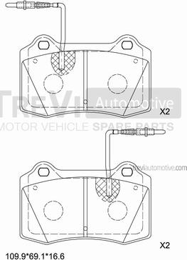 Trevi Automotive PF1323 - Əyləc altlığı dəsti, əyləc diski furqanavto.az