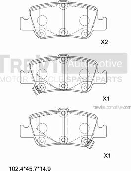 Trevi Automotive PF1370 - Əyləc altlığı dəsti, əyləc diski furqanavto.az