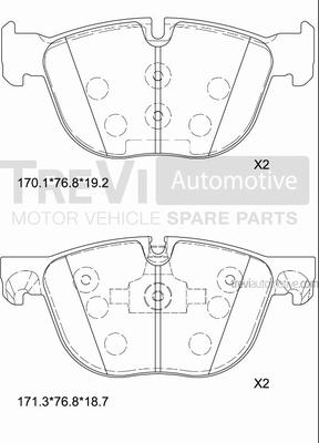 Trevi Automotive PF1373 - Əyləc altlığı dəsti, əyləc diski furqanavto.az