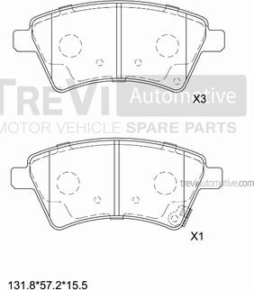 Trevi Automotive PF1292 - Əyləc altlığı dəsti, əyləc diski furqanavto.az