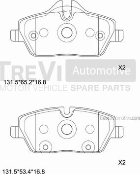 Trevi Automotive PF1248 - Əyləc altlığı dəsti, əyləc diski furqanavto.az