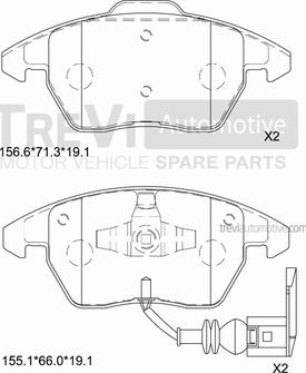 Trevi Automotive PF1242 - Əyləc altlığı dəsti, əyləc diski furqanavto.az