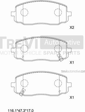 Trevi Automotive PF1258 - Əyləc altlığı dəsti, əyləc diski furqanavto.az