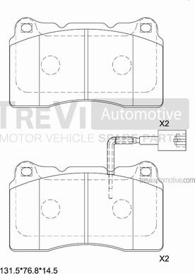 Trevi Automotive PF1262 - Əyləc altlığı dəsti, əyləc diski furqanavto.az