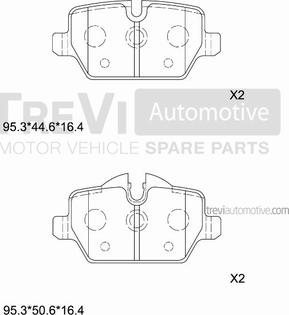 Trevi Automotive PF1267 - Əyləc altlığı dəsti, əyləc diski furqanavto.az