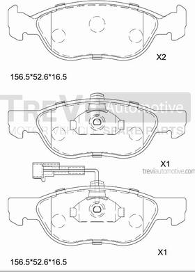 Trevi Automotive PF1211 - Əyləc altlığı dəsti, əyləc diski furqanavto.az