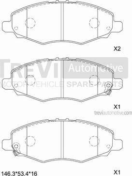 Trevi Automotive PF1279 - Əyləc altlığı dəsti, əyləc diski furqanavto.az